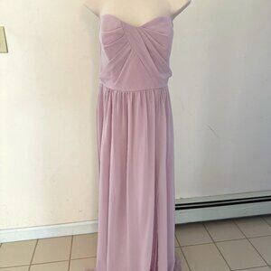 Lavender Strapless Bridesmaid Long Dress